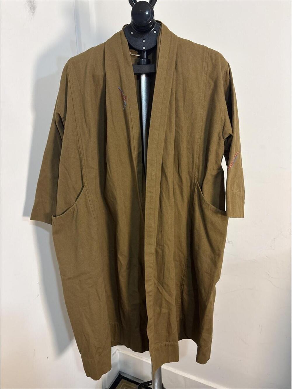 Elizabeth Suzann Clyde Trench Cotton Canvas Coat Jacket Oversized OSM Med Tan